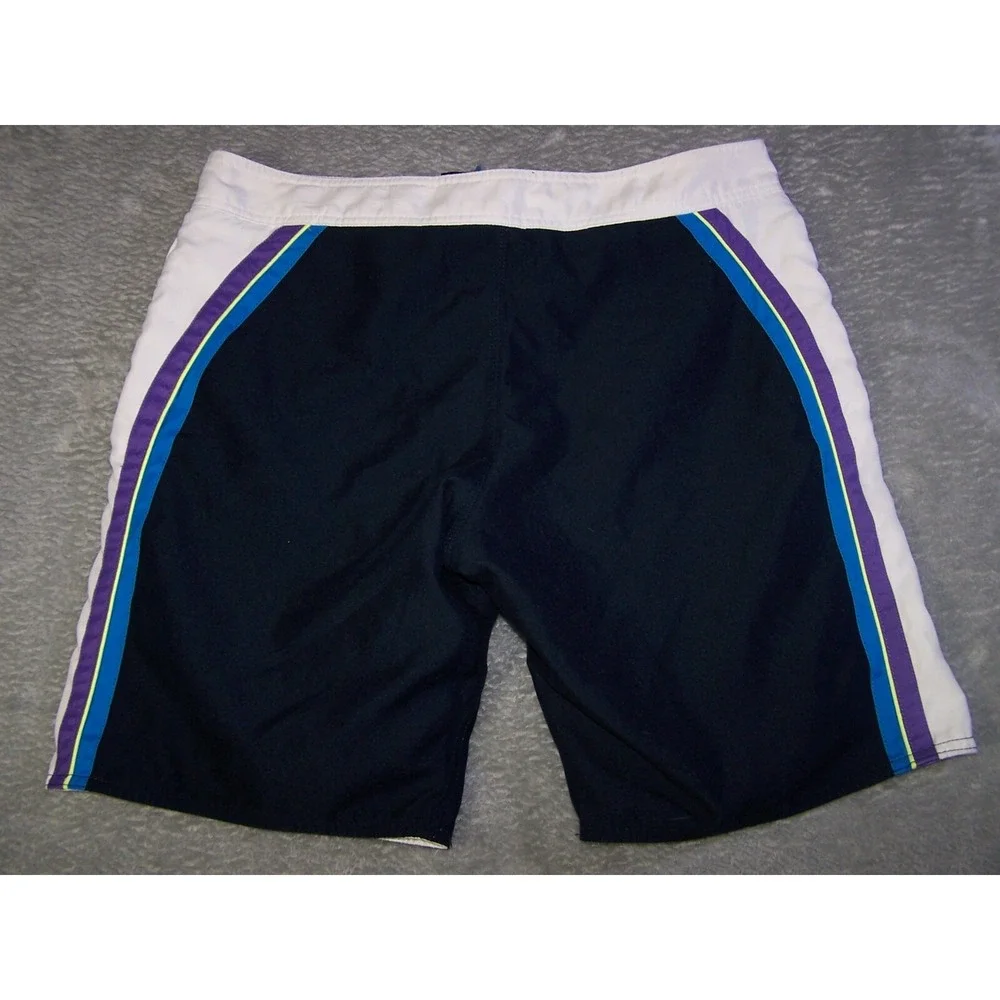 Gap Swim‎ Men's Medium M 34X7 Board Shorts Mesh Classic Trunks White Black Blue